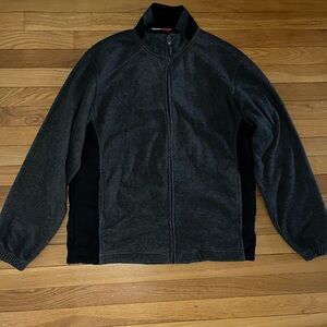 IZOD Perform-X Full Zip Jacket Gray/Black Size Medium Lightweight Athletic